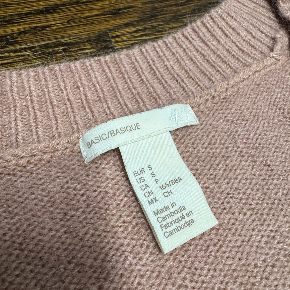 H&M Soft Pink Knit Tunic Sweater, Size: S - Picture 2 of 5
